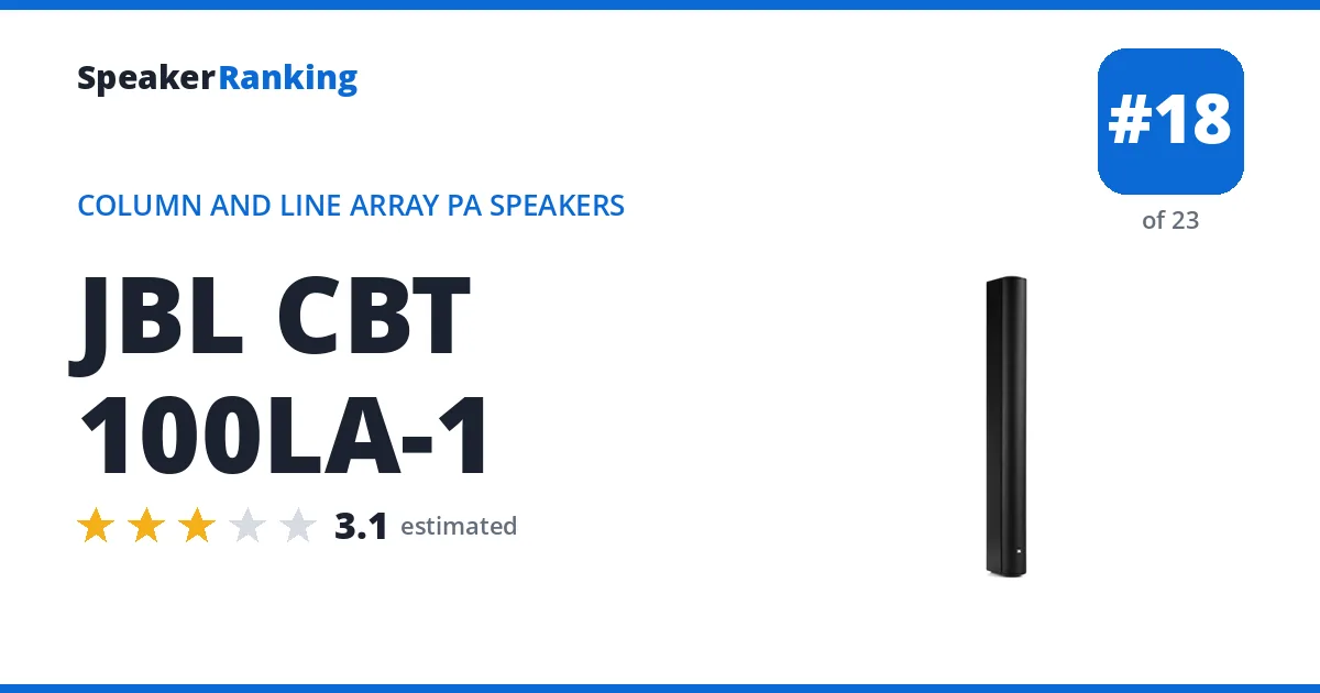 JBL CBT 100LA-1 - ranked #18 of 23 Column and Line Array PA Speakers · Editor's rating 3.1/5