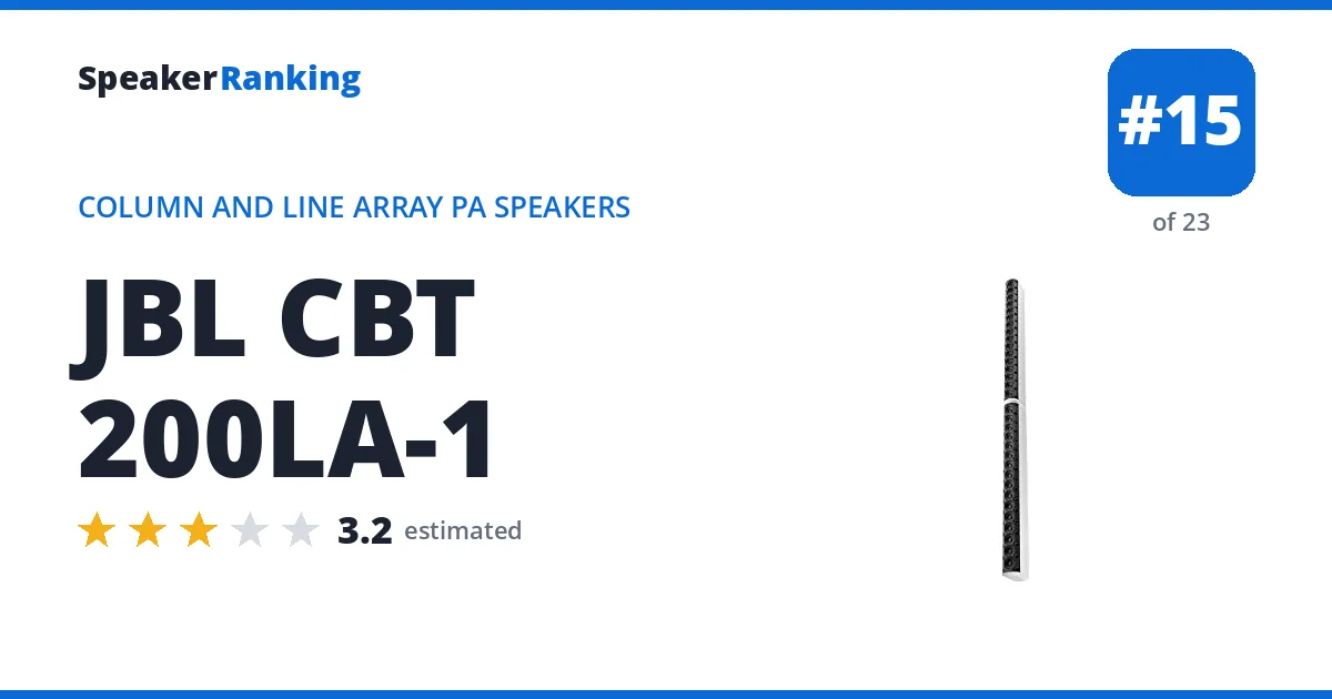 JBL CBT 200LA-1 - ranked #15 of 23 Column and Line Array PA Speakers · Editor's rating 3.2/5