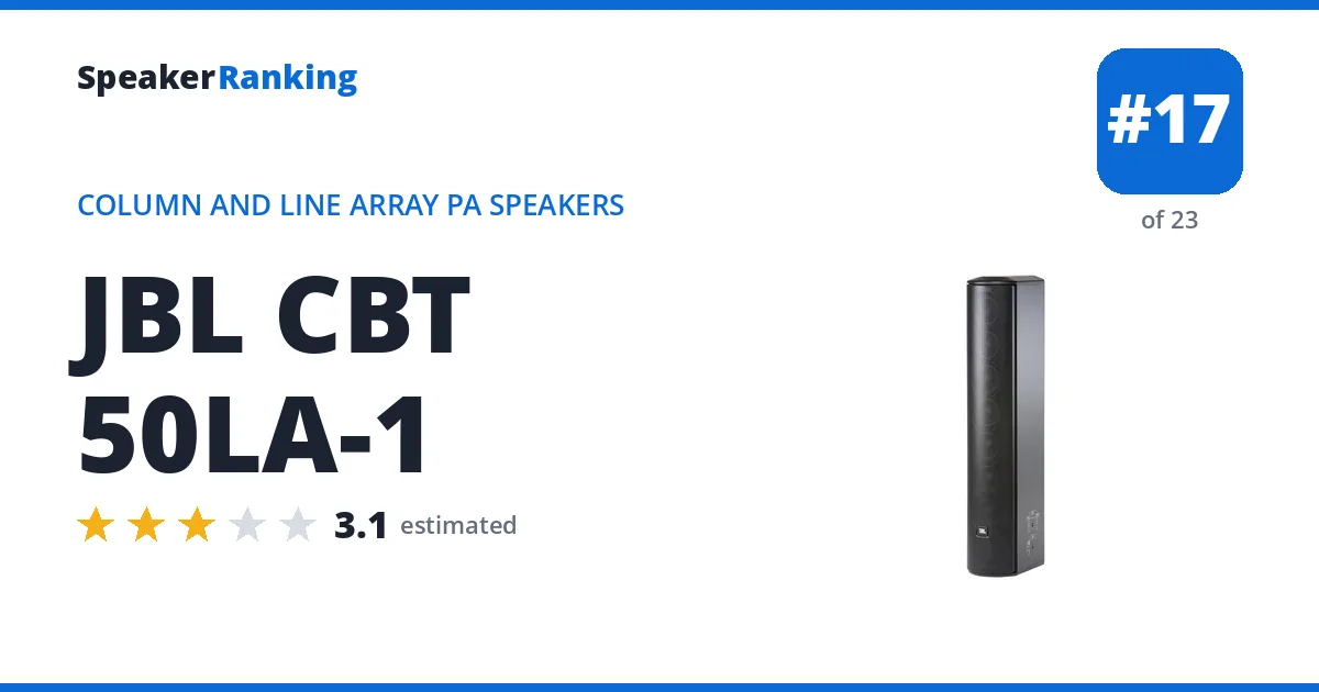 JBL CBT 50LA-1 - ranked #17 of 23 Column and Line Array PA Speakers · Editor's rating 3.1/5