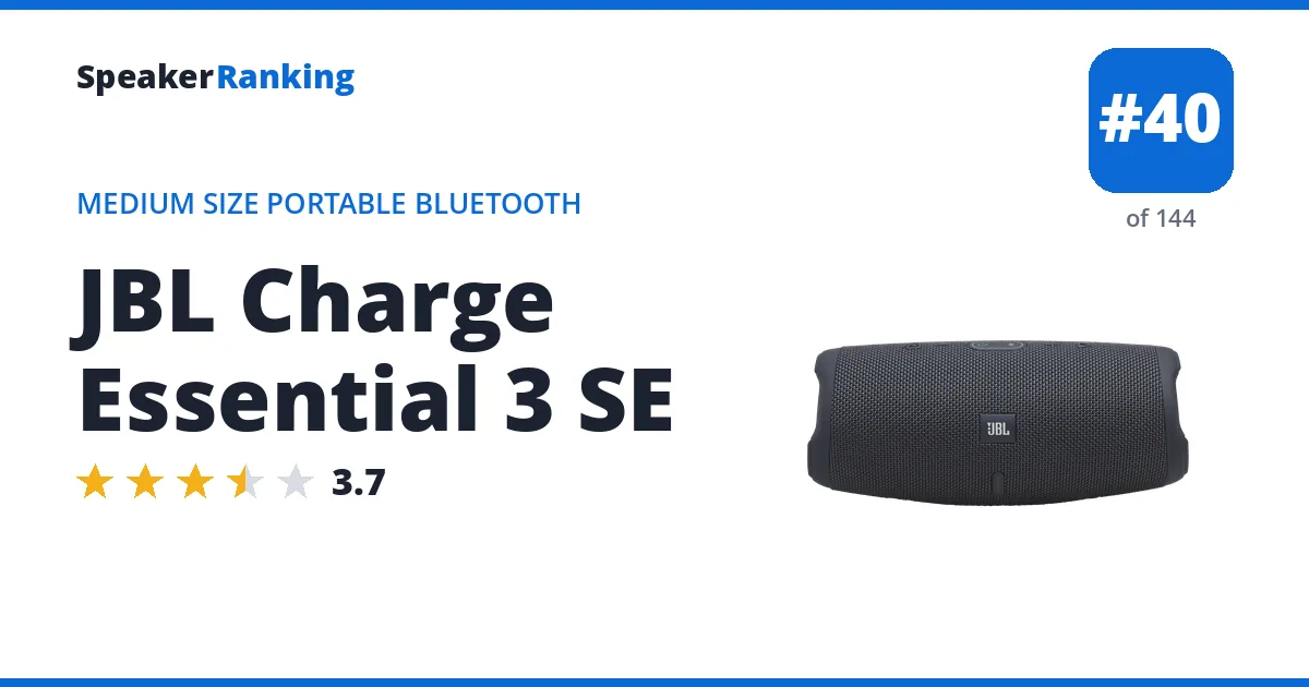 JBL Charge Essential 3 SE - ranked #40 of 144 Medium Size Portable Bluetooth Speakers · Editor's rating 3.7/5
