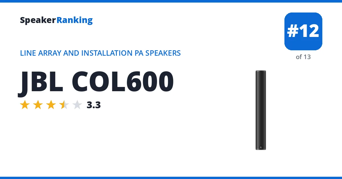 JBL COL600 - ranked #12 of 13 Line Array and Installation PA Speakers · Editor's rating 3.3/5