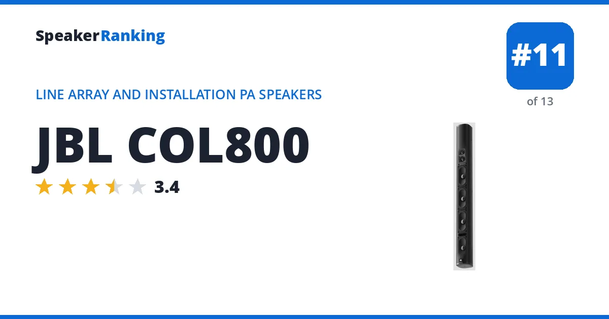 JBL COL800 - ranked #11 of 13 Line Array and Installation PA Speakers · Editor's rating 3.4/5
