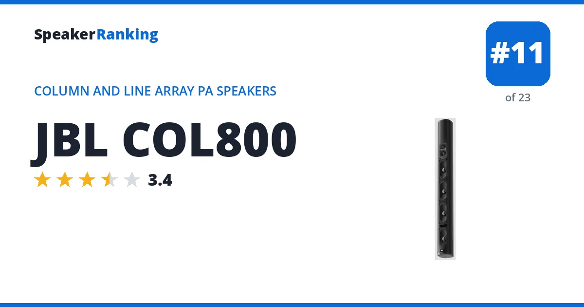 JBL COL800 ranking card