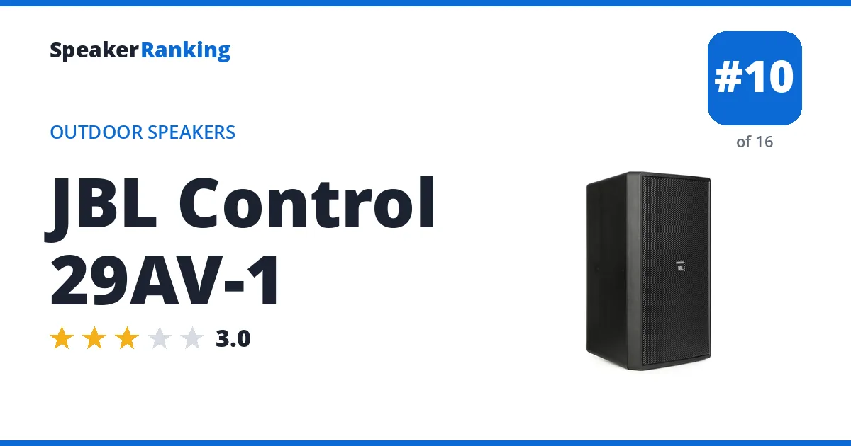 JBL Control 29AV-1 Review: Ranked #9 of 13 JBL Control 29AV-1 Review: Ranked #9 of 13