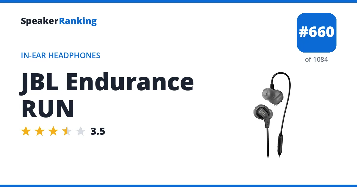 JBL Endurance RUN - ranked #660 of 1084 In-Ear Headphones · Editor's rating 3.5/5