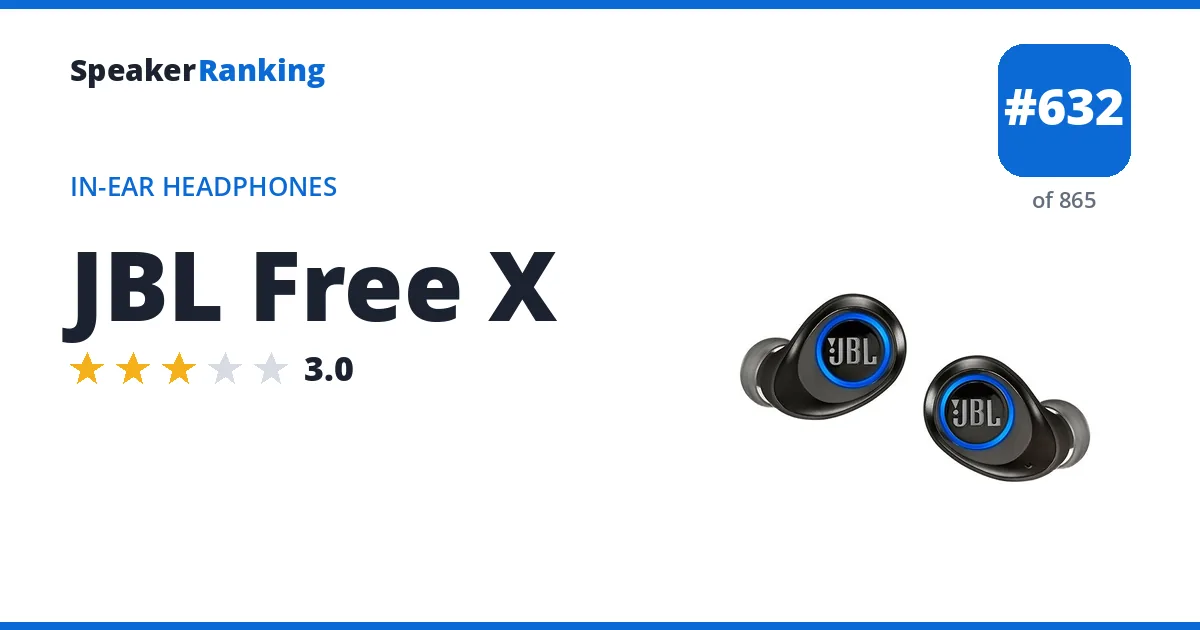 JBL Free X - ranked #632 of 865 In-Ear Headphones · Editor's rating 3/5