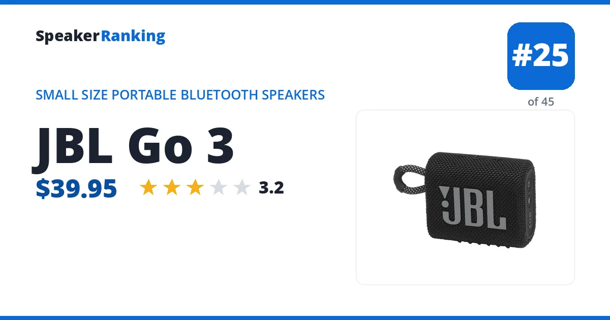 JBL Go 3 ranking card
