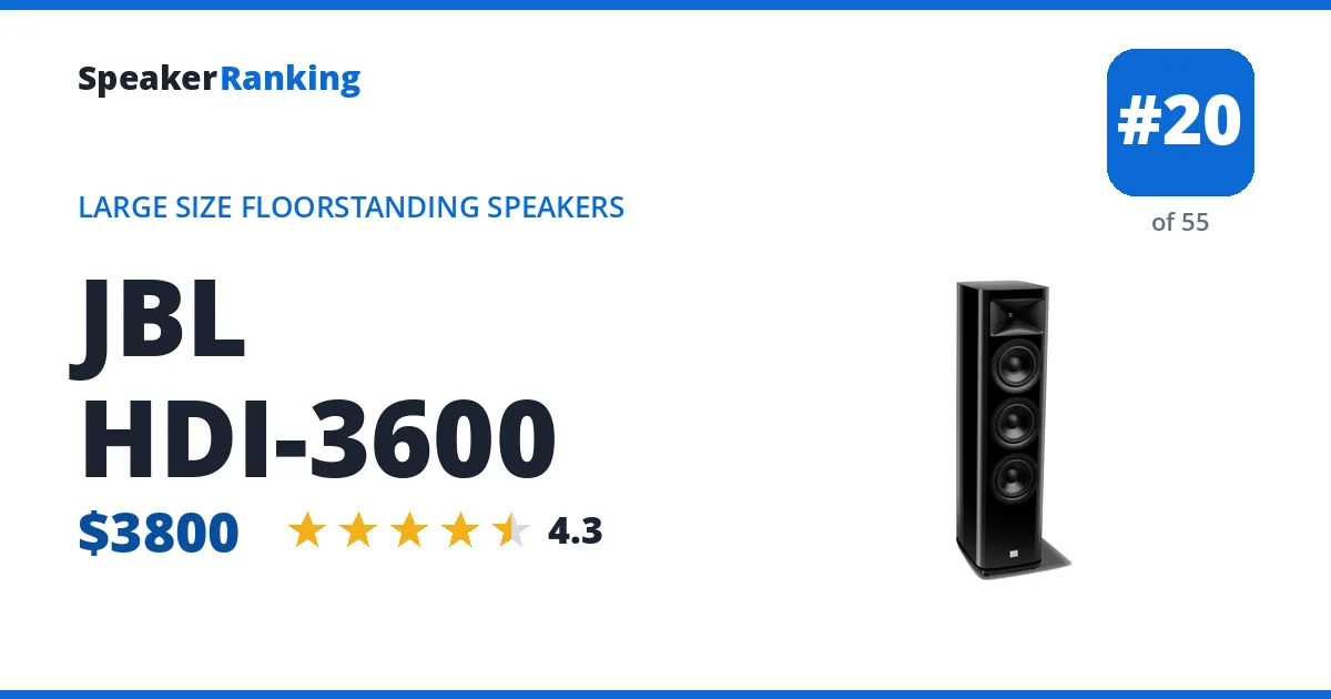 JBL HDI-3600 - ranked #20 of 55 Large Size Floorstanding Speakers · Editor's rating 4.3/5