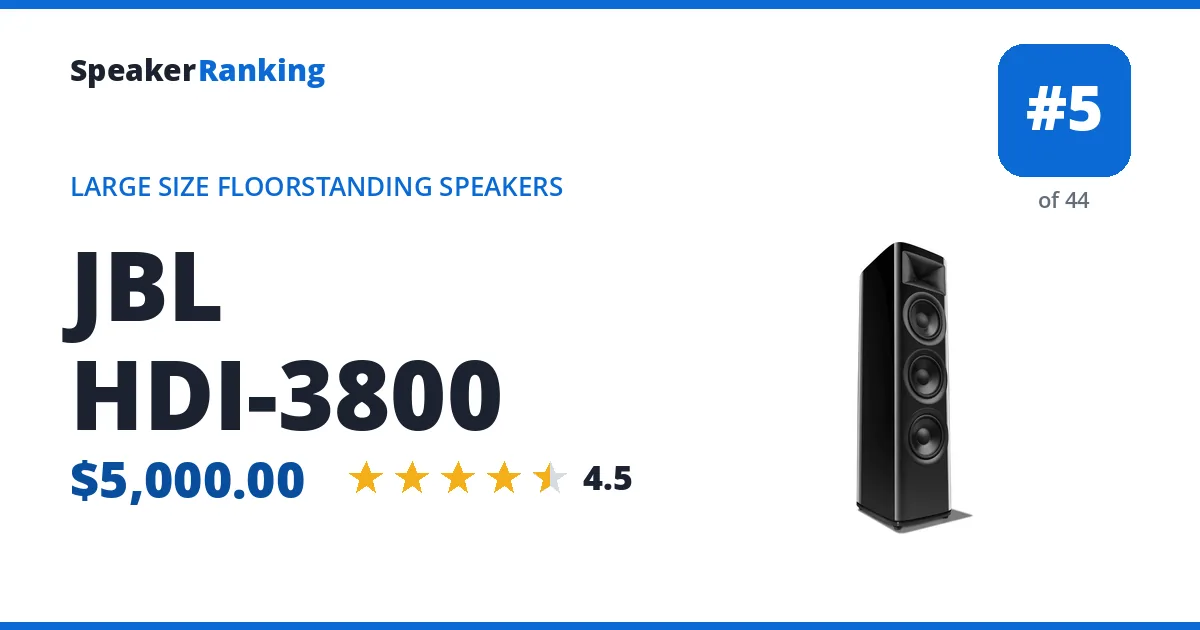 JBL HDI-3800 - ranked #5 of 44 Large Size Floorstanding Speakers · Editor's rating 4.5/5