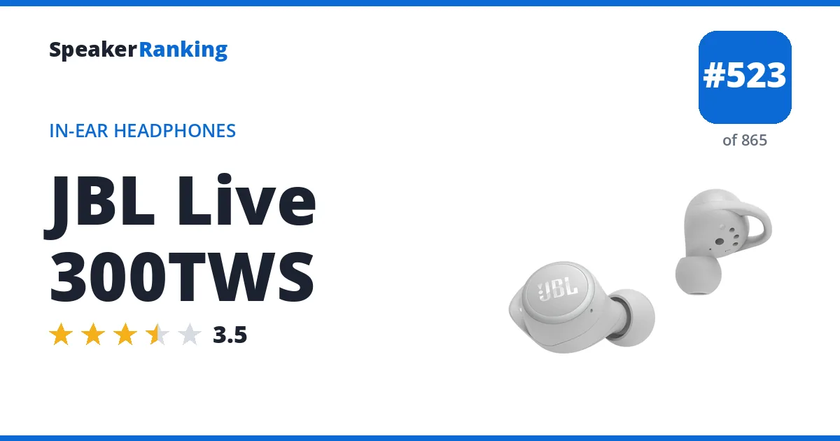 JBL Live 300TWS - ranked #523 of 865 In-Ear Headphones · Editor's rating 3.5/5