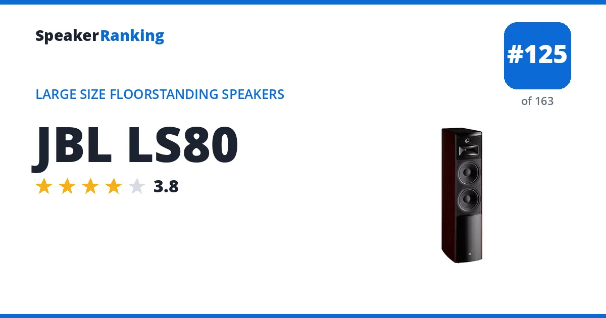 JBL LS80 - ranked #125 of 163 Large Size Floorstanding Speakers · Editor's rating 3.8/5