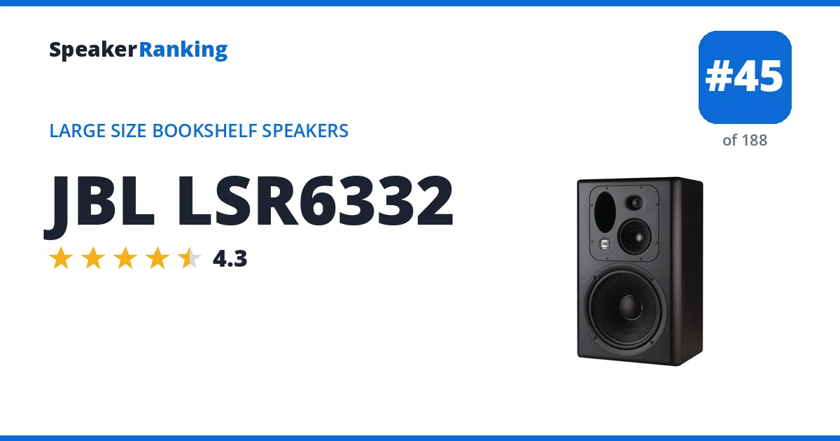 JBL LSR6332 - ranked #45 of 188 Large Size Bookshelf Speakers · Editor's rating 4.3/5