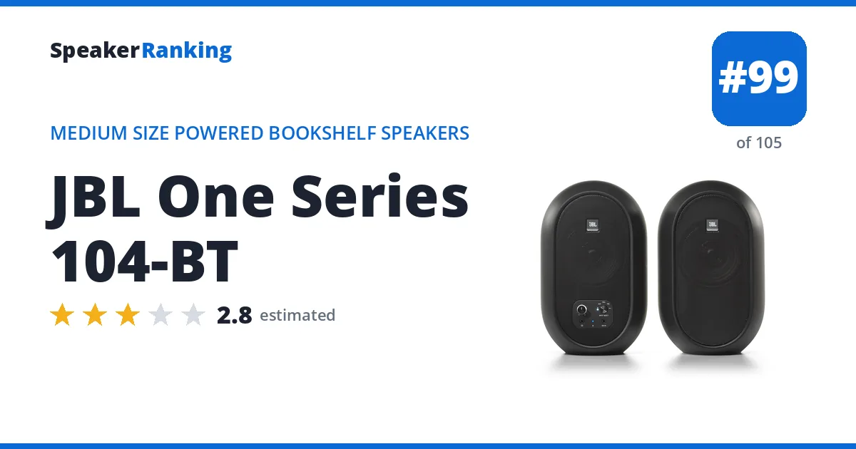 JBL One Series 104-BT - ranked #99 of 105 Medium Size Powered Bookshelf Speakers · Editor's rating 2.8/5