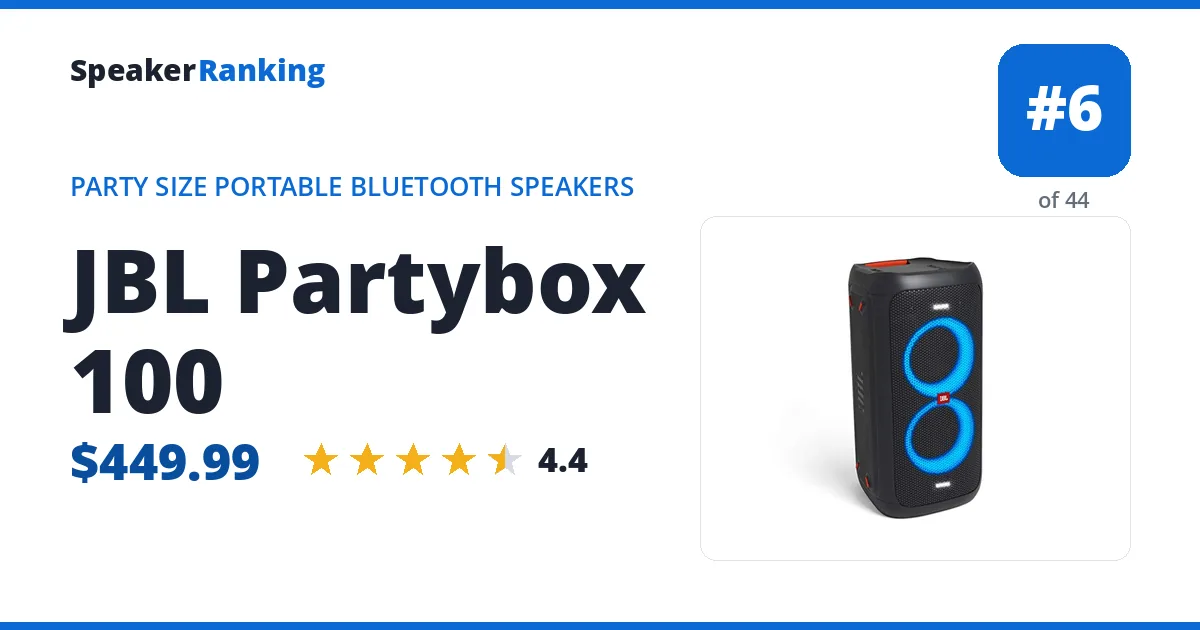 JBL Partybox 100 ranking card