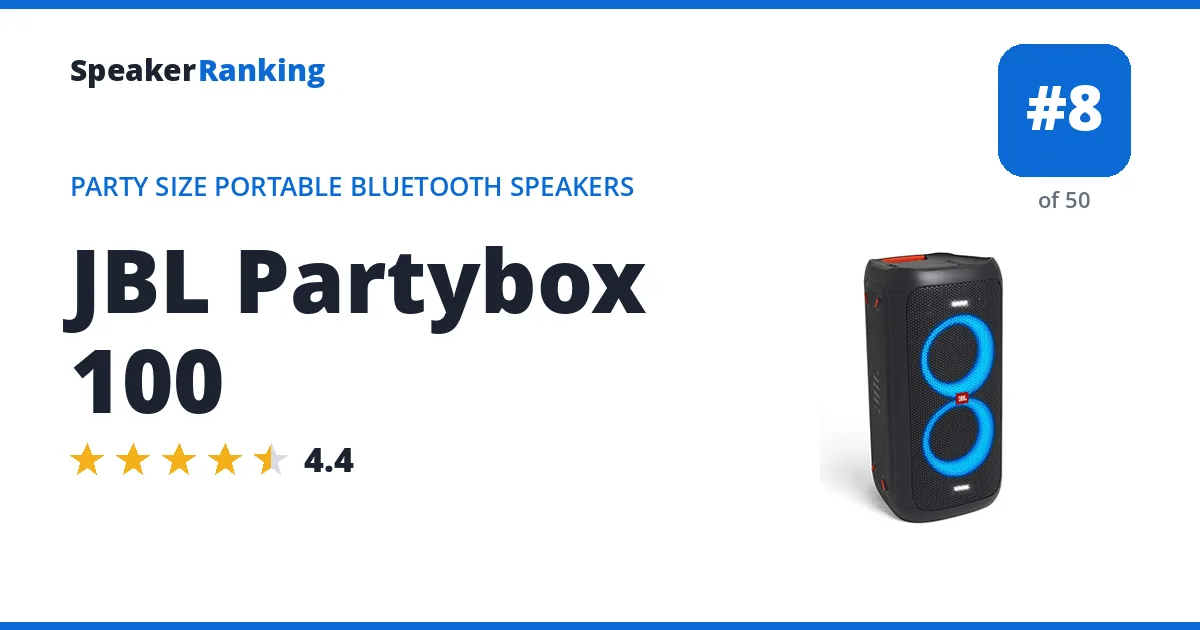 JBL Partybox 100 ranking card