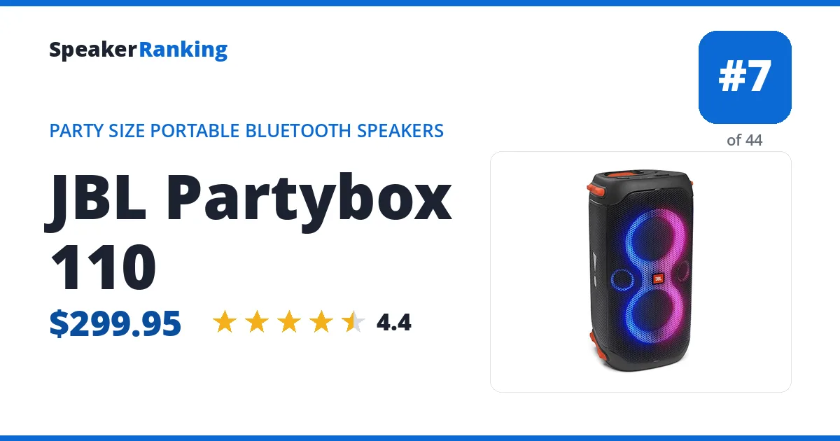 JBL Partybox 110 ranking card