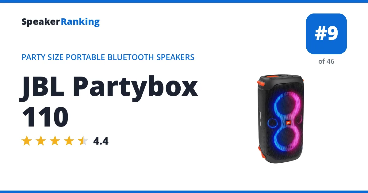 JBL Partybox 110 ranking card
