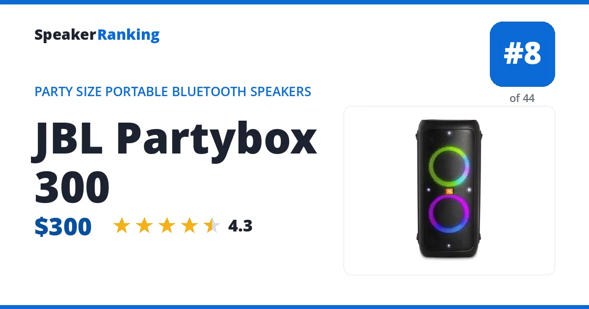 JBL Partybox 300 ranking card