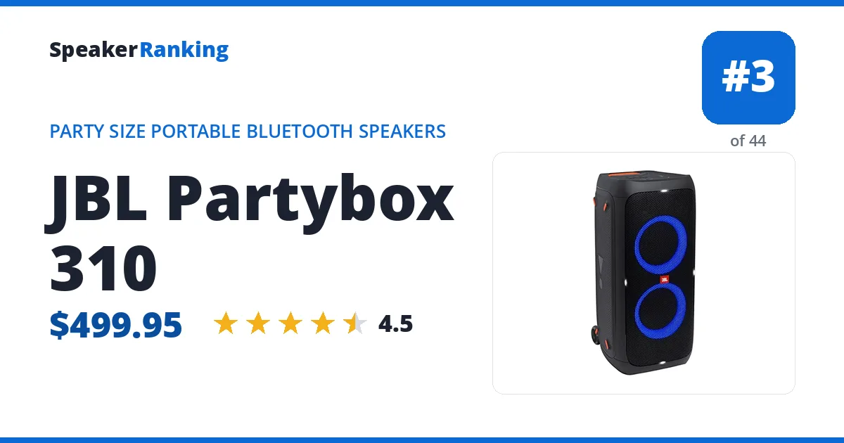 JBL Partybox 310 ranking card