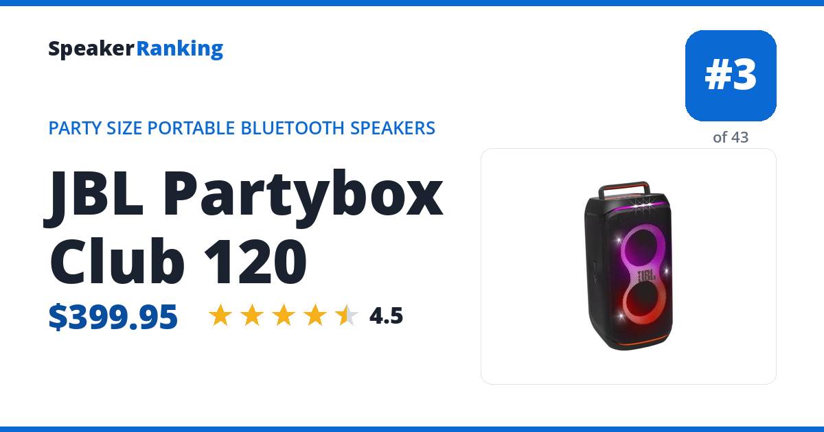 JBL Partybox Club 120 ranking card