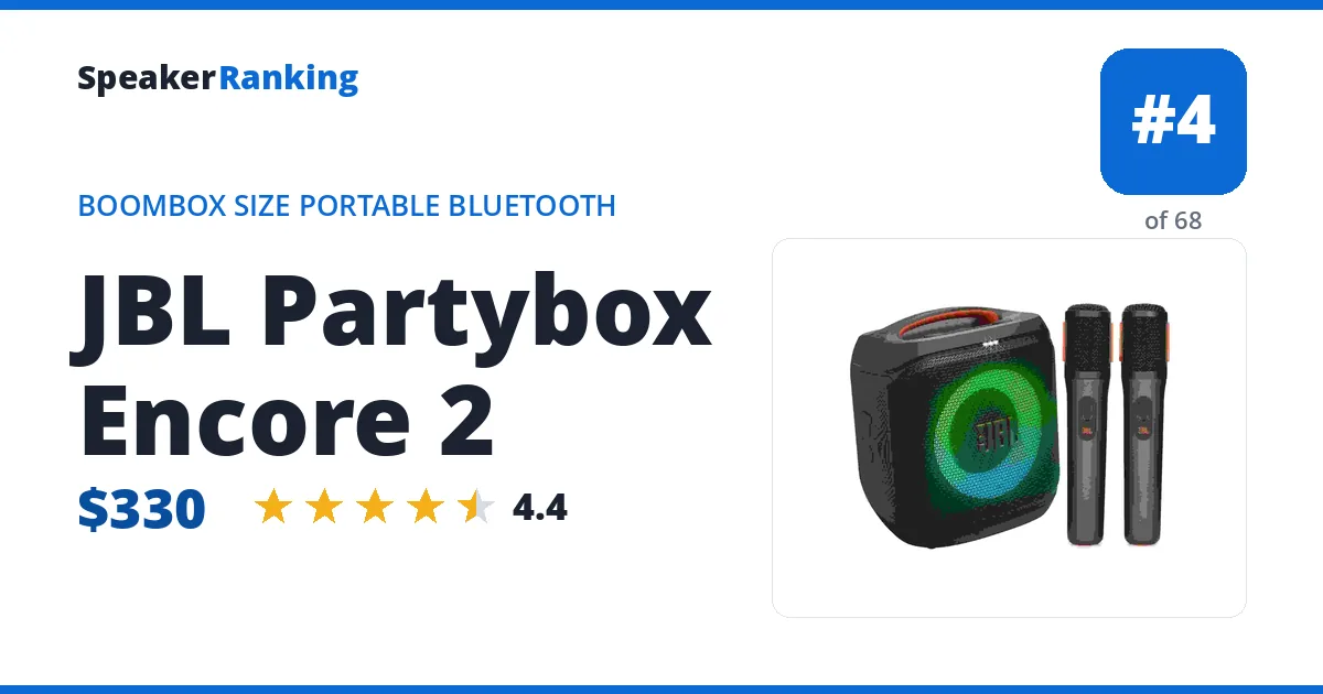 JBL Partybox Encore 2 ranking card
