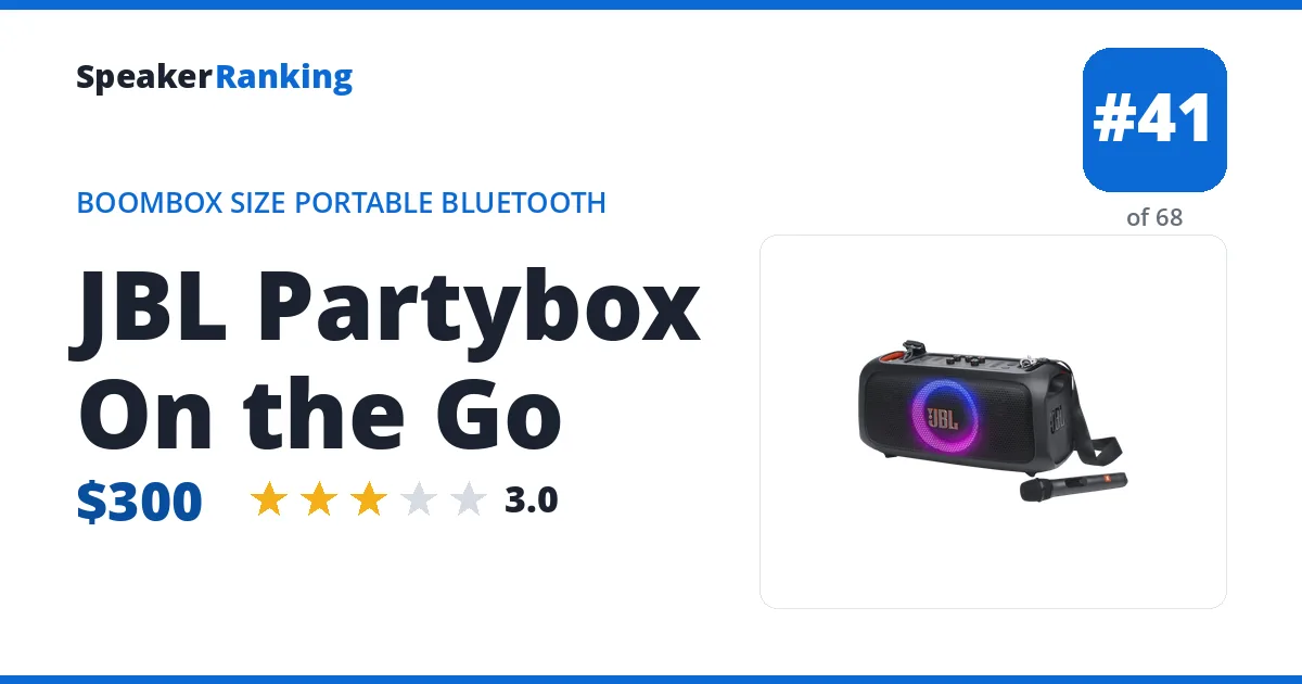 JBL Partybox On the Go ranking card