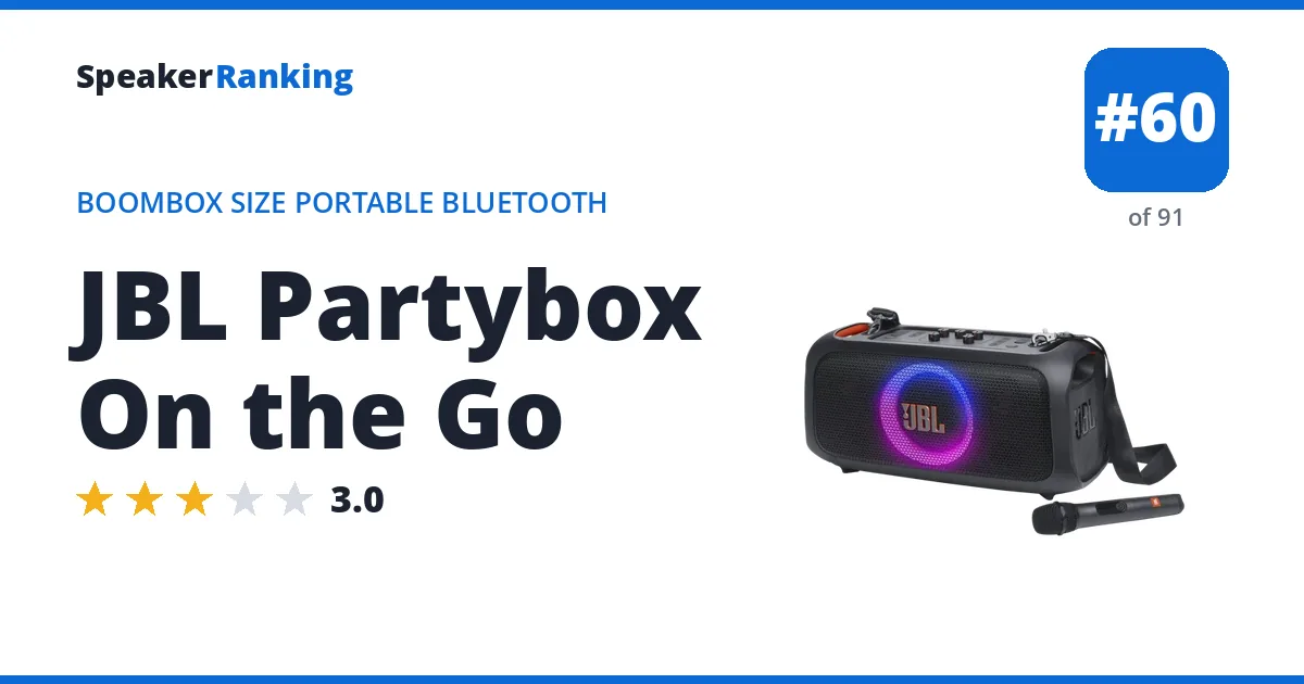 JBL Partybox On the Go ranking card