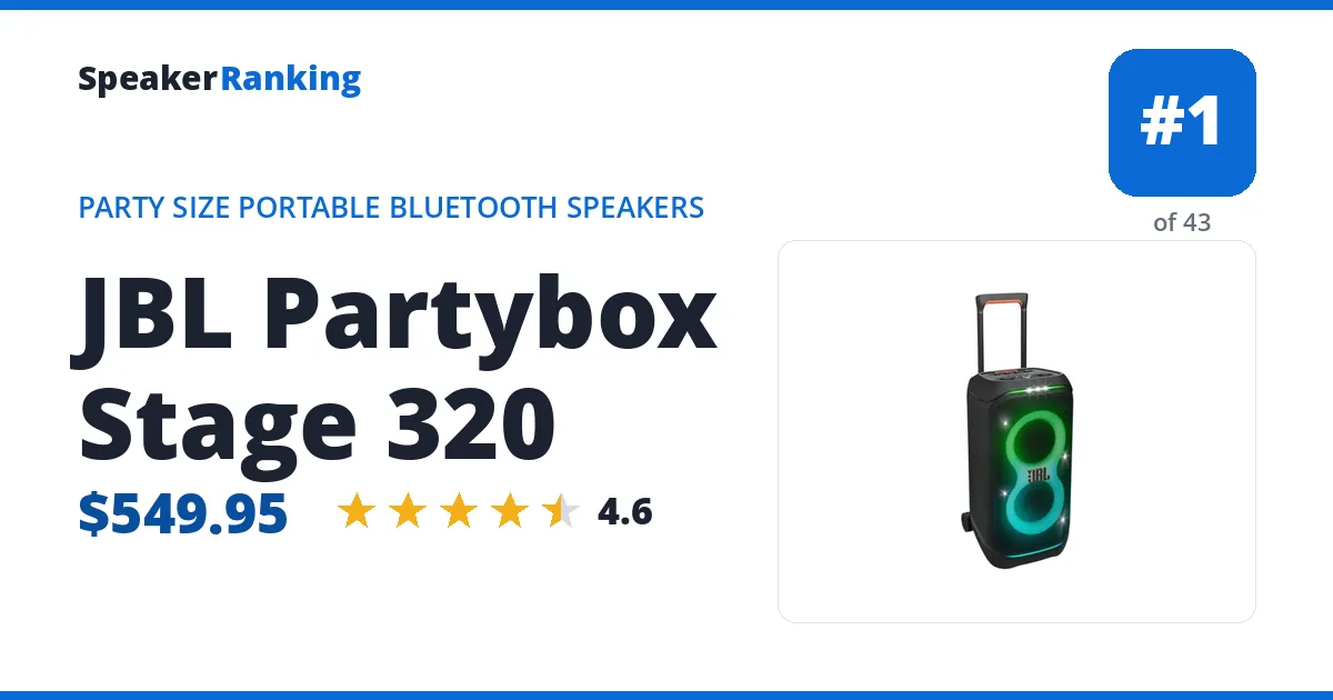 JBL Partybox Stage 320 ranking card