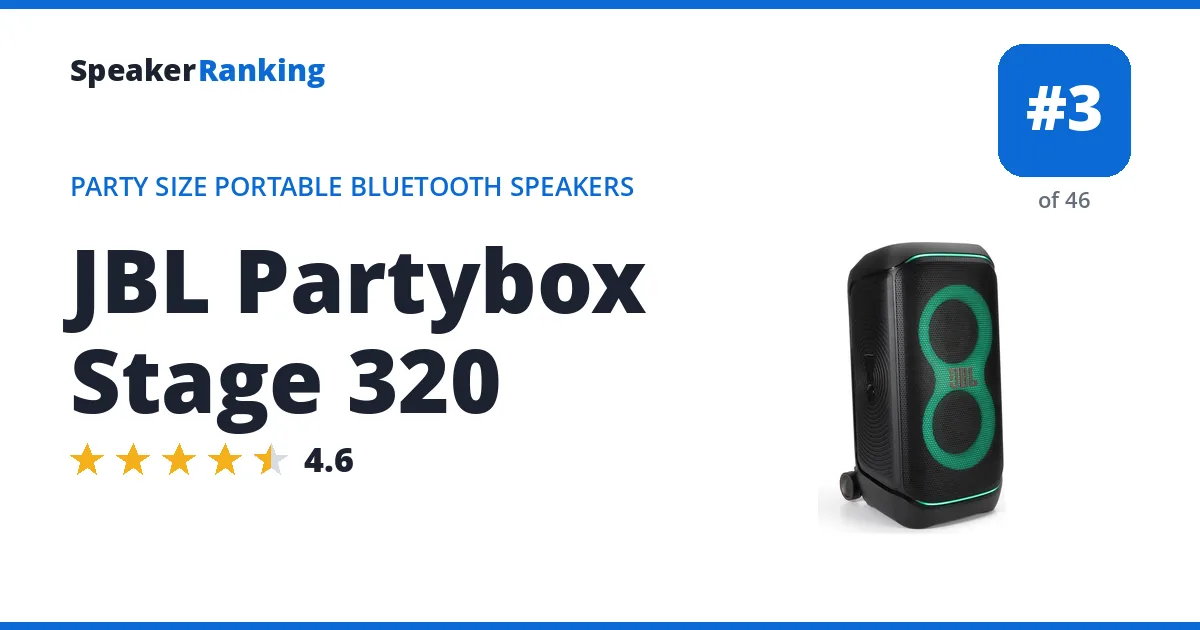 JBL Partybox Stage 320 ranking card