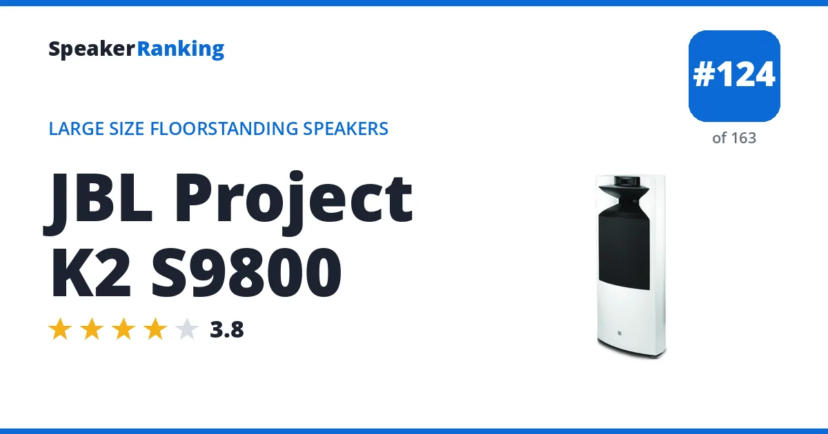 JBL Project K2 S9800 - ranked #124 of 163 Large Size Floorstanding Speakers · Editor's rating 3.8/5