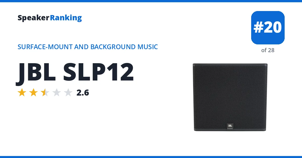 JBL SLP12 - ranked #20 of 28 Surface-Mount and Background Music Speakers · Editor's rating 2.6/5