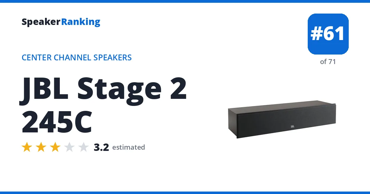 JBL Stage 2 245C - ranked #61 of 71 Center Channel Speakers · Editor's rating 3.2/5