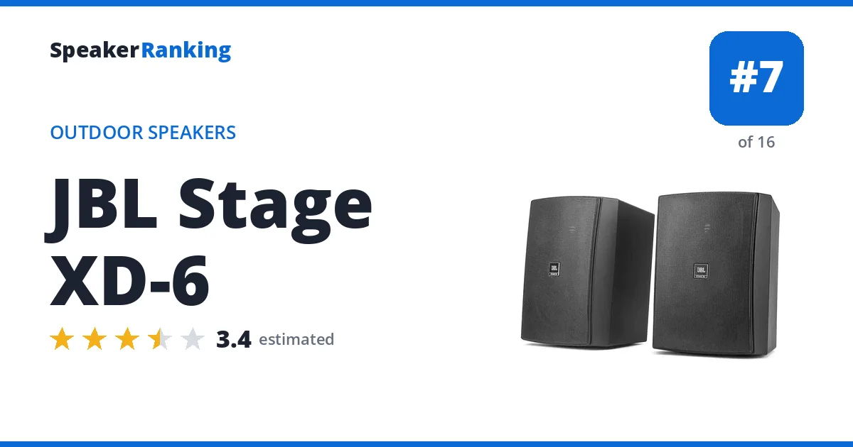 JBL Stage XD-6 - ranked #7 of 16 Outdoor Speakers · Editor's rating 3.4/5
