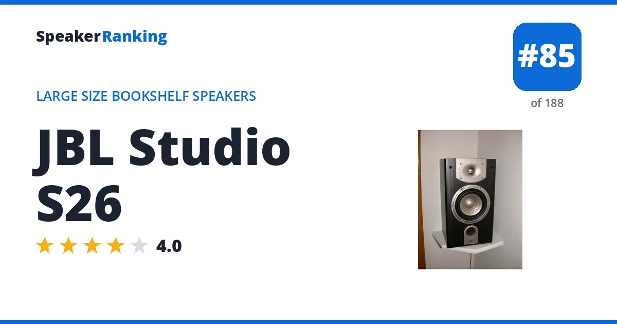 JBL Studio S26 - ranked #85 of 188 Large Size Bookshelf Speakers · Editor's rating 4/5