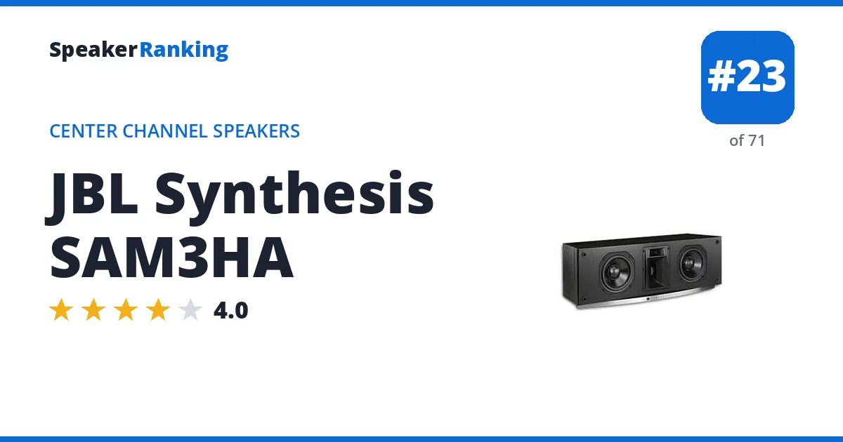 JBL Synthesis SAM3HA - ranked #23 of 71 Center Channel Speakers · Editor's rating 4/5