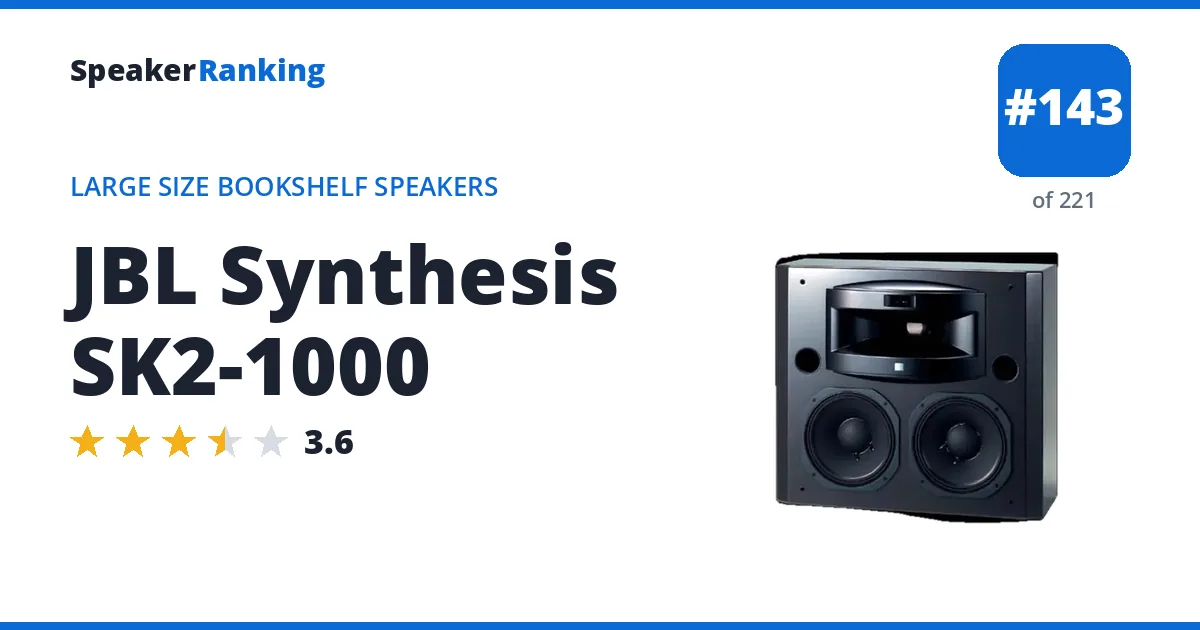 JBL Synthesis SK2-1000 - ranked #143 of 221 Large Size Bookshelf Speakers · Editor's rating 3.6/5