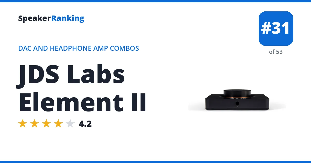 JDS Labs Element II - ranked #31 of 53 DAC and Headphone Amp Combos · Editor's rating 4.2/5