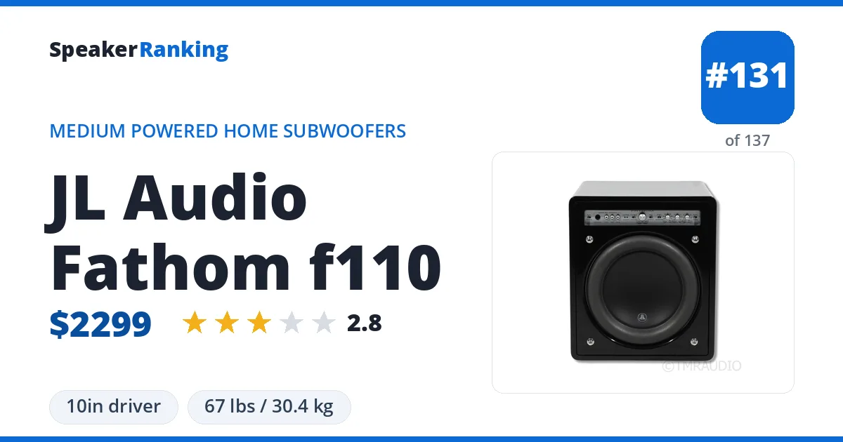 JL Audio Fathom f110 ranking card