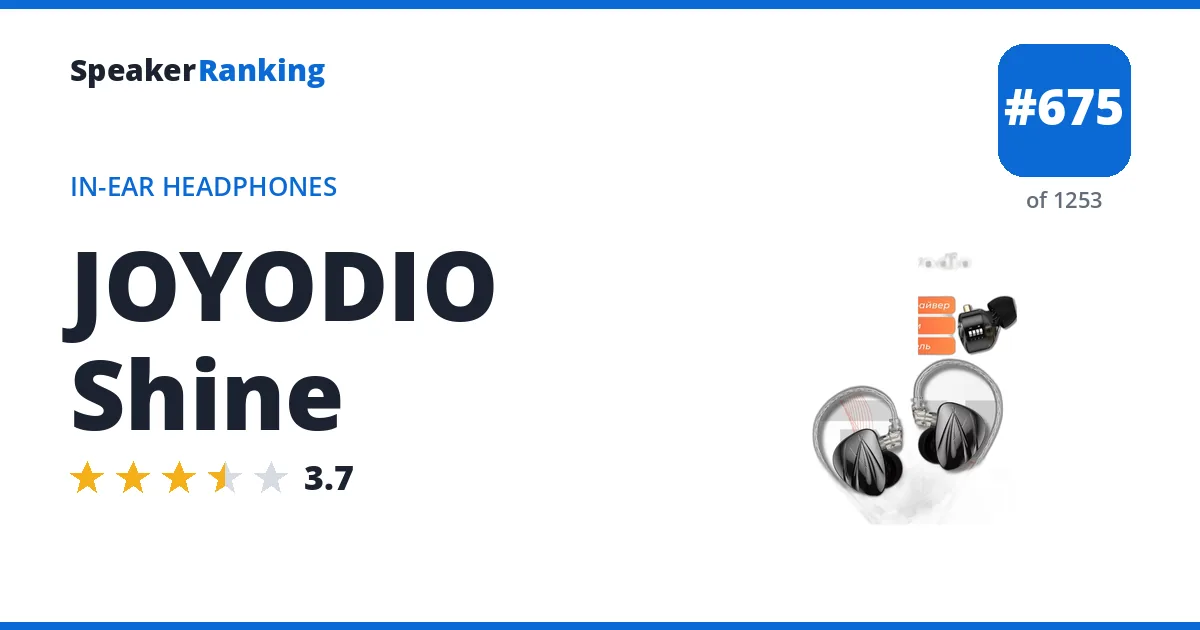 JOYODIO Shine - ranked #675 of 1253 In-Ear Headphones · Editor's rating 3.7/5