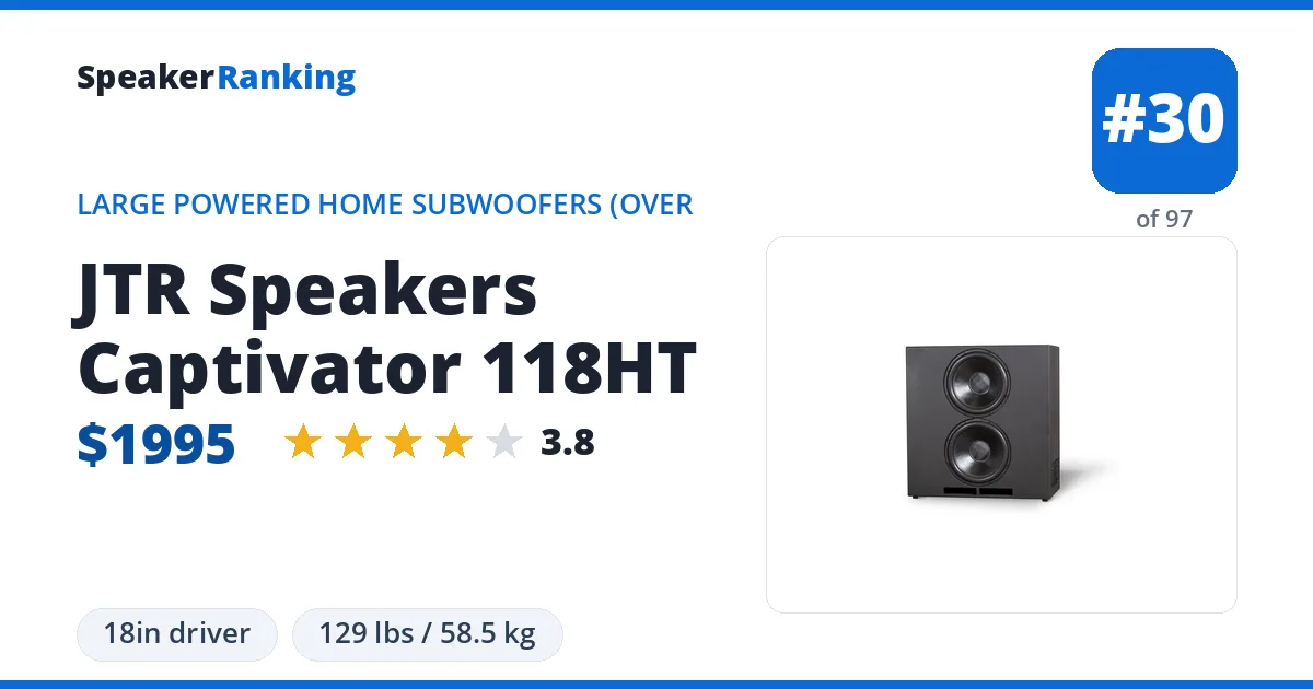 JTR Speakers Captivator 118HT ranking card