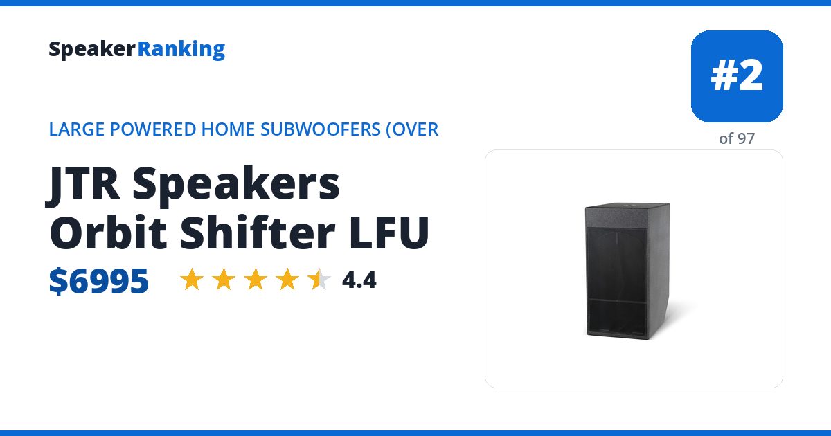 JTR Speakers Orbit Shifter LFU — ranked #2 of 94 Large Powered Home Subwoofers (Over 75 lbs) · Editor's rating 4.4/5