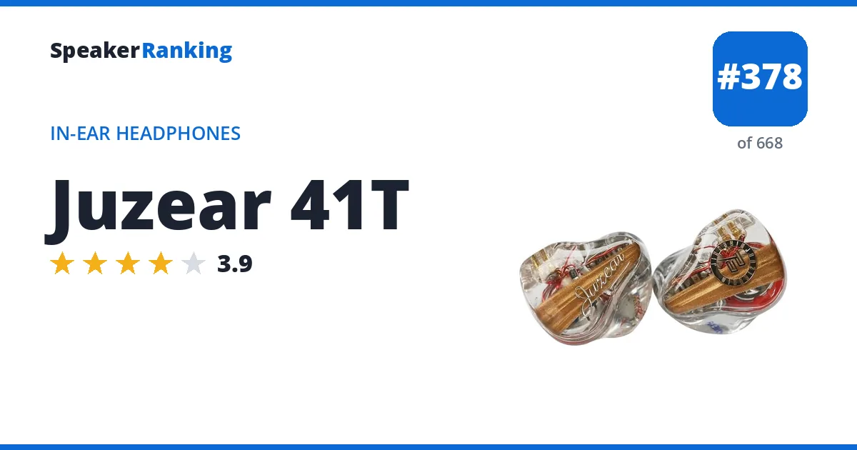 Juzear 41T - ranked #374 of 657 In-Ear Headphones · Editor's rating 3.9/5