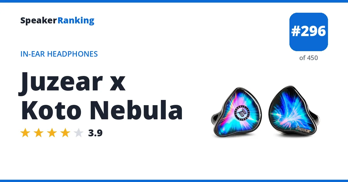 Juzear x Koto Nebula - ranked #296 of 450 In-Ear Headphones · Editor's rating 3.9/5
