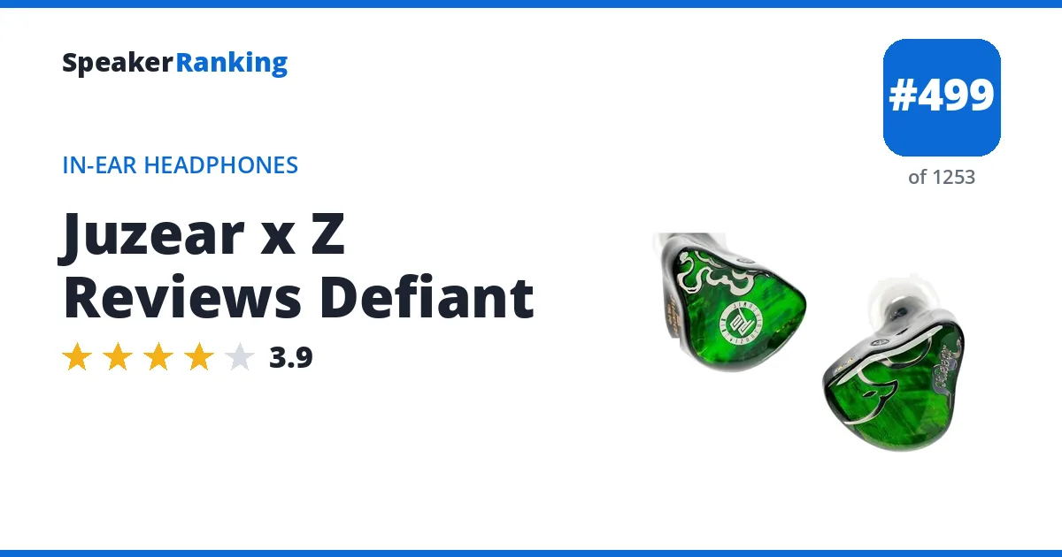 Juzear x Z Reviews Defiant - ranked #499 of 1253 In-Ear Headphones · Editor's rating 3.9/5