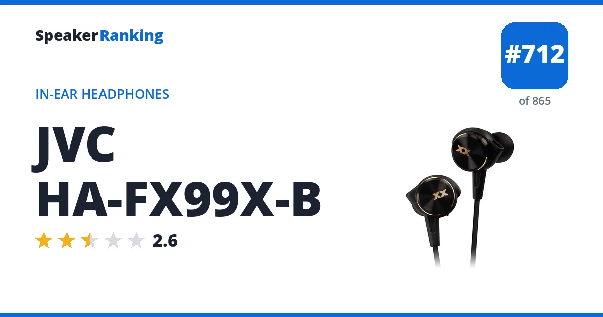 JVC HA-FX99X-B - ranked #712 of 865 In-Ear Headphones · Editor's rating 2.6/5