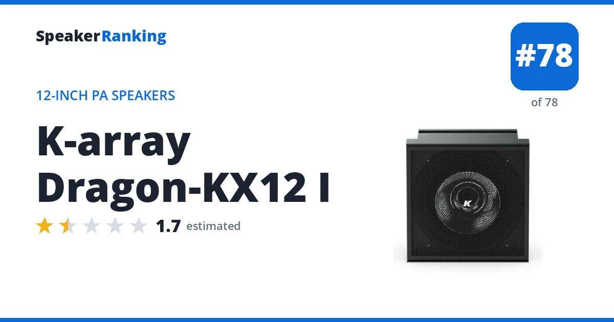 K-array Dragon-KX12 I - ranked #78 of 78 12-Inch PA Speakers · Editor's rating 1.7/5