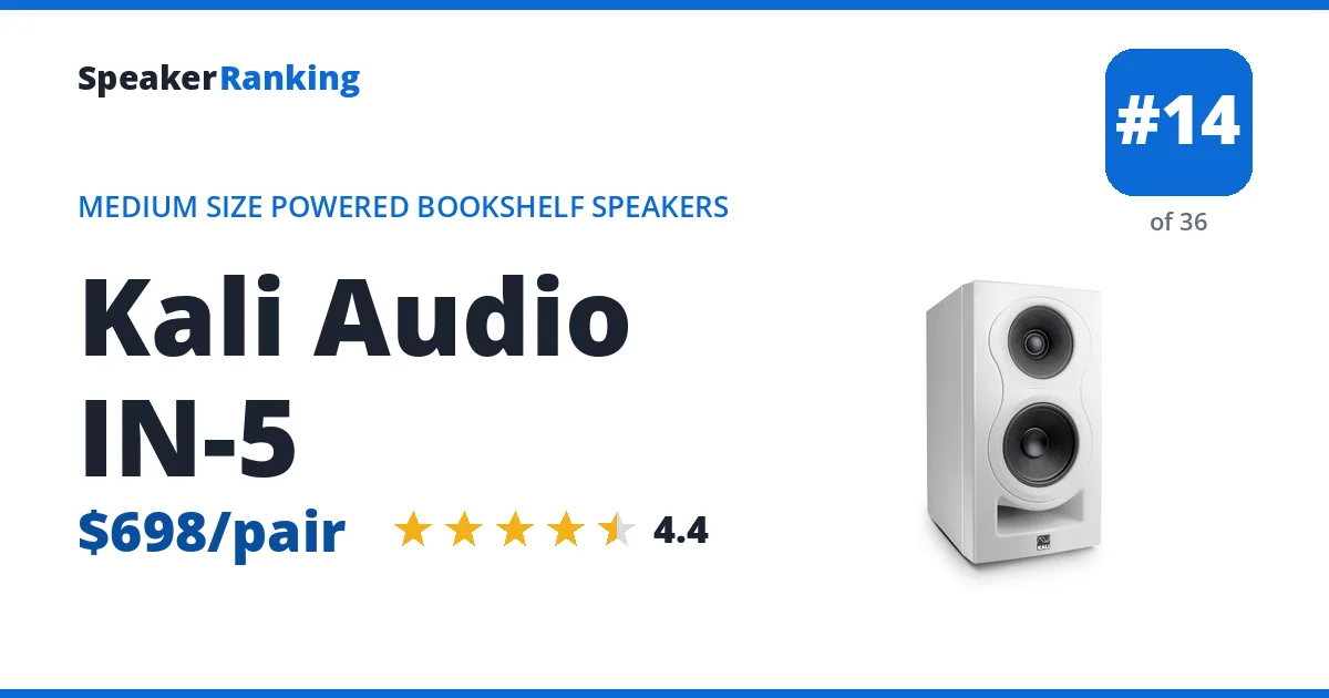 Kali Audio IN-5 - ranked #14 of 36 Medium Size Powered Bookshelf Speakers · Editor's rating 4.4/5