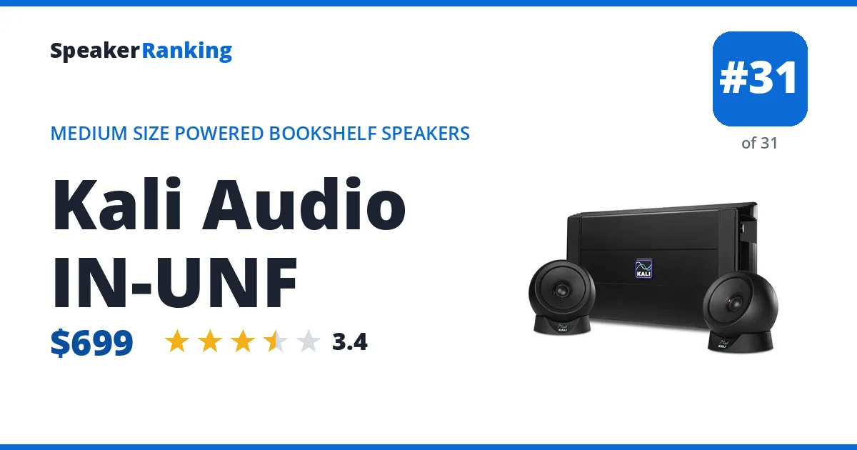 Kali Audio IN-UNF - ranked #30 of 30 Medium Size Powered Bookshelf Speakers · Editor's rating 3.4/5