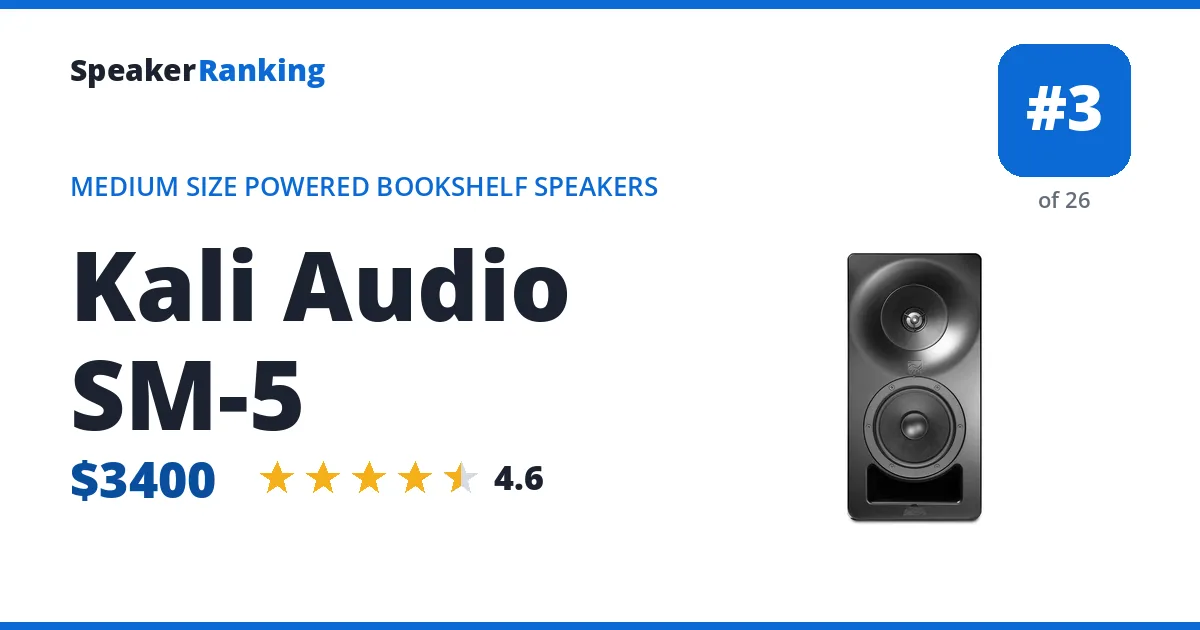 Kali Audio SM-5 - ranked #3 of 26 Medium Size Powered Bookshelf Speakers · Editor's rating 4.6/5