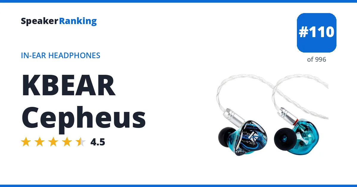 KBEAR Cepheus - ranked #110 of 996 In-Ear Headphones · Editor's rating 4.5/5